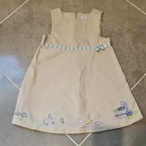 Gymboree Beige Dress with Colorful Embroidery